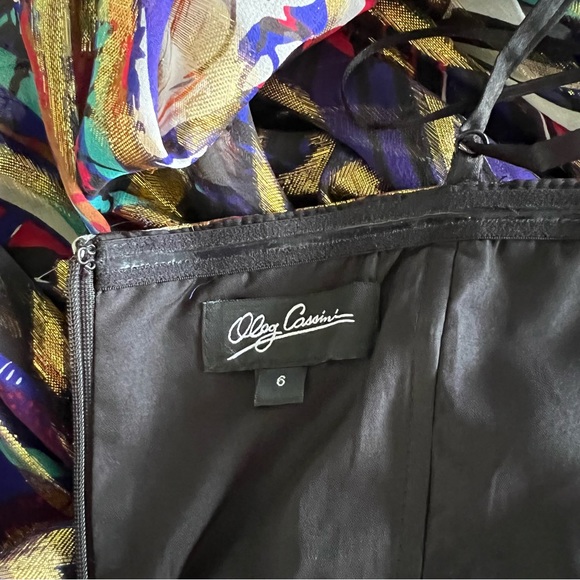 Oleg Cassini Multicolor Metallic Gown - Picture 8 of 9